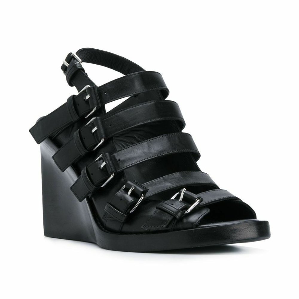 ANN DEMEULEMEESTER Buckled Wedge Sandal Size 38